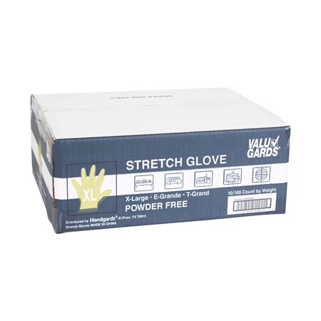Valugards Valugards Stretch, Disposable Gloves, Stretch Poly, XL, 1000 PK, Clear 303363294